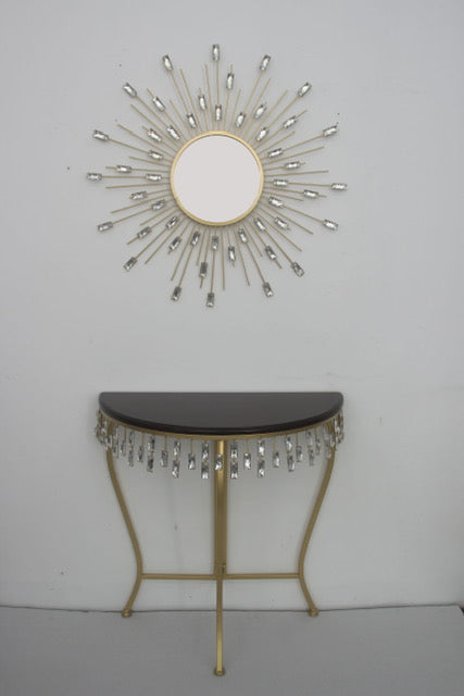 Metal Mirror & Console Table
