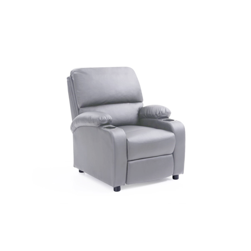 Faux Leather Recliner Gray