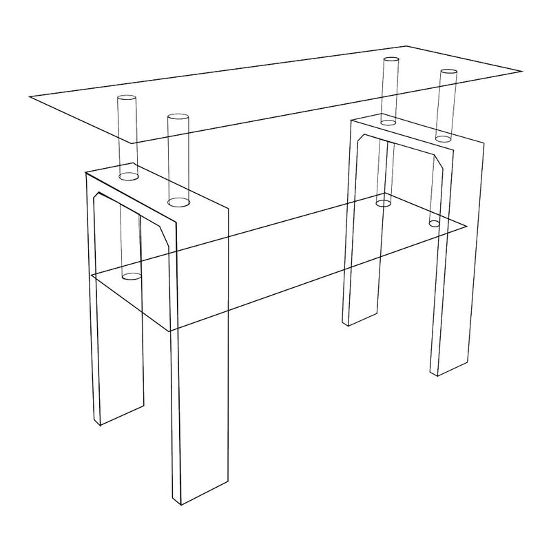 Modern Double Layer Glass Console