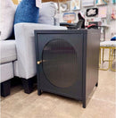 MODERN BED SIDE TABLE WITH TEXTURED GLASSDOOR