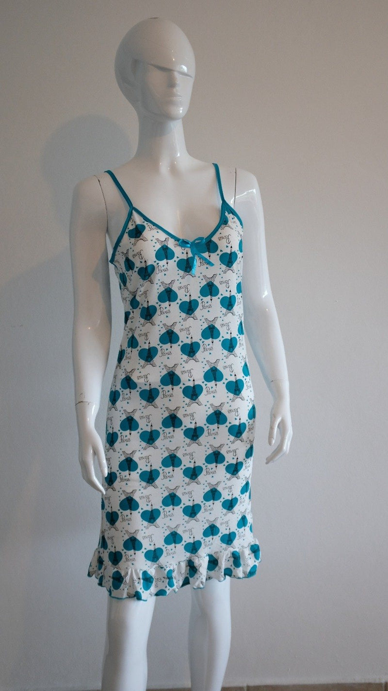 Hearts and Eiffel Tower Print Nightdress