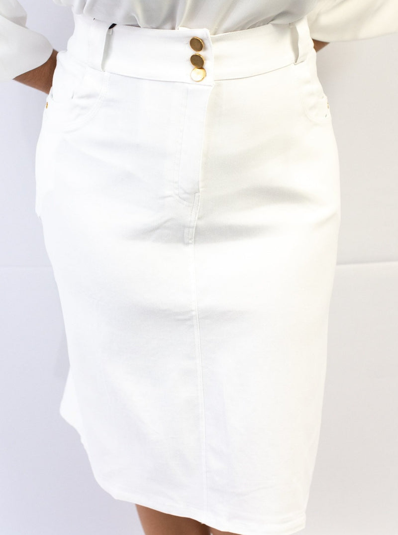 KoKo Ailis Plus Fashion Hyperstretch Twill Midi Skirt