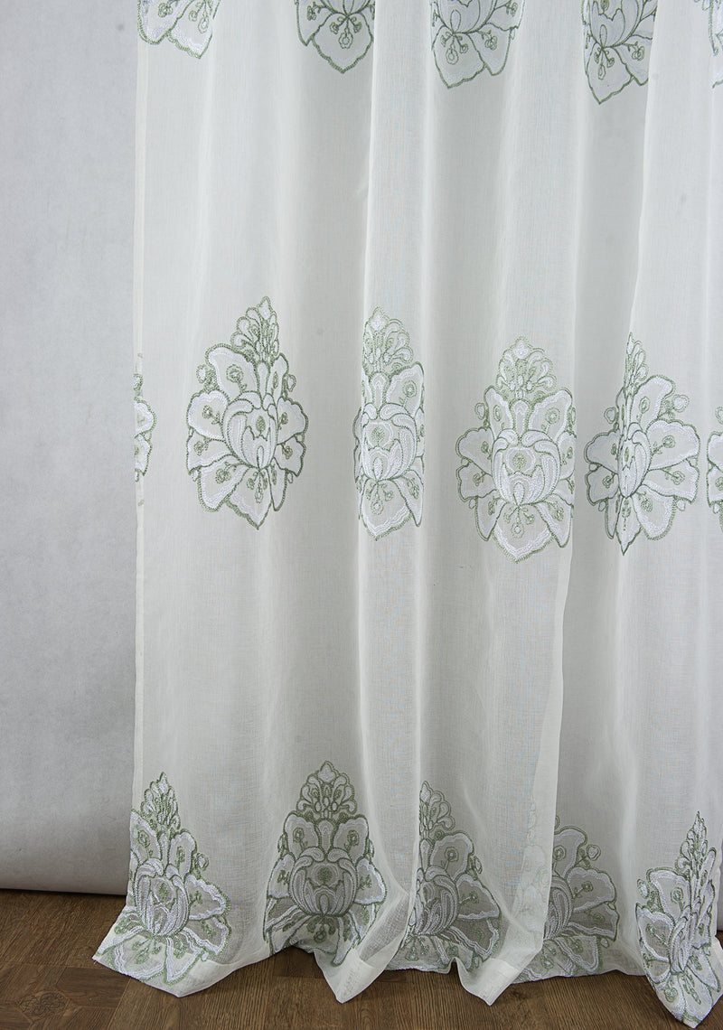 Bergen Floral Embroidered Curtain Panel -  54" x 90"