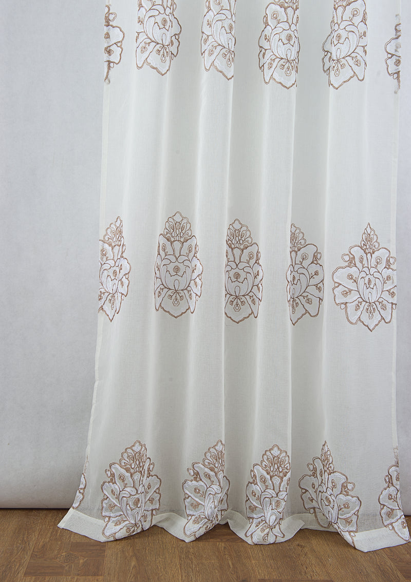 Bergen Floral Embroidered Curtain Panel -  54" x 90"