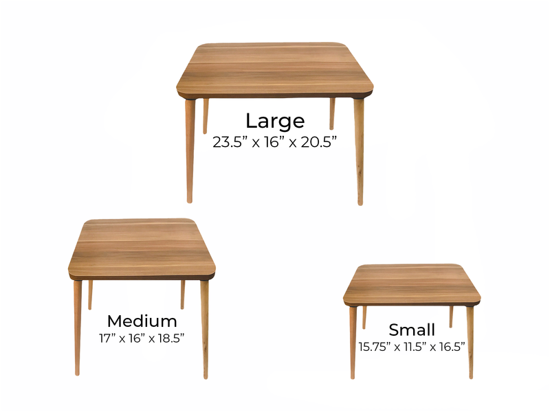 3pc Wood Side Table