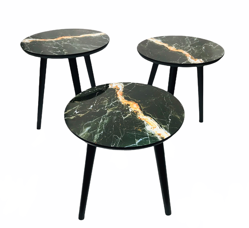 Black Marble Side Table