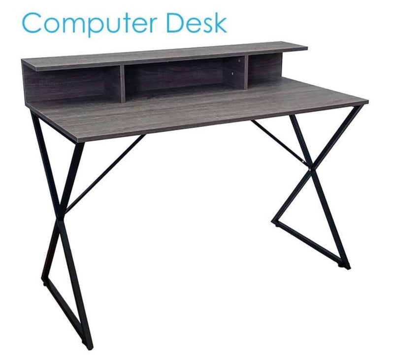 Office Desk with Crossed Legs