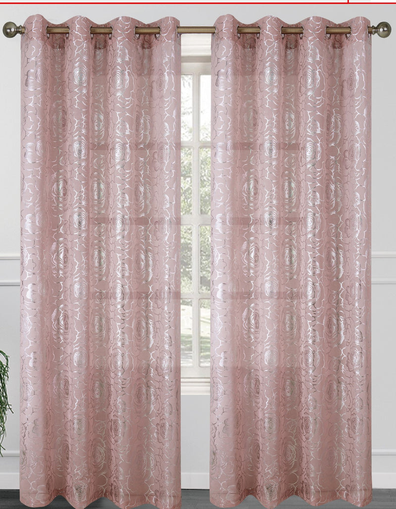 Tressa Metallic Print Window Panel - 55" x 90"