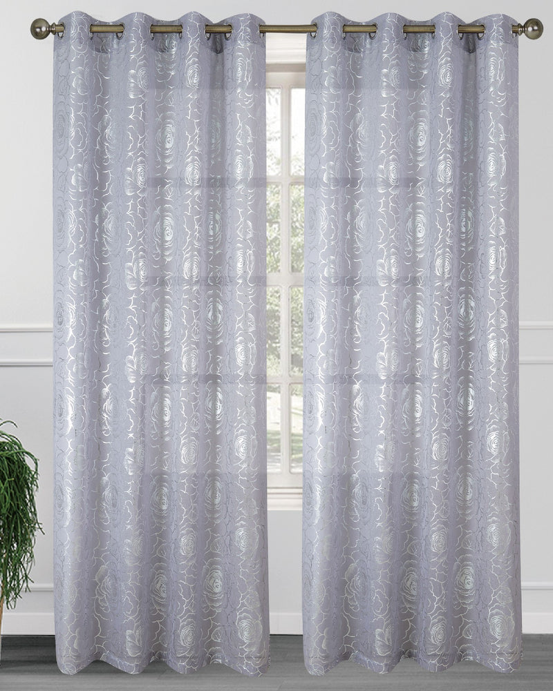 Tressa Metallic Print Window Panel - 55" x 90"