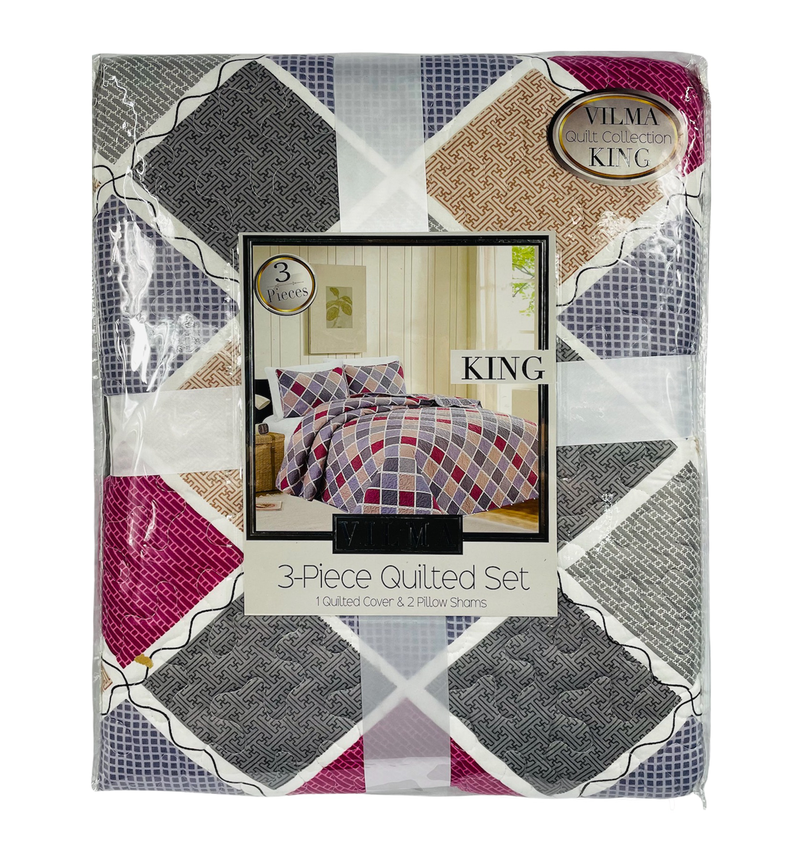 Vilma 3pc Quilted Set King