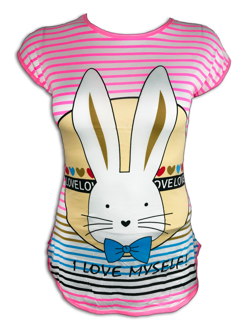 Bunny Cartoon Print Sleepwear